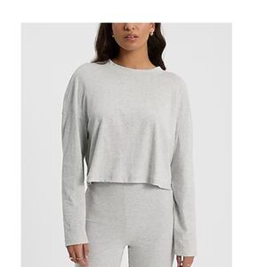 NWT Relaxed Crewneck Long Sleeve Tee in Heather Gray, size Medium